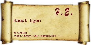Haupt Egon névjegykártya